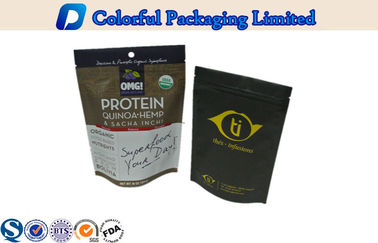 250g , 500g Foil Lined Matte Black Stand up Pouch for calcium protein