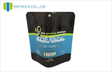 10mg Plastic Stand Up Pouch Packaging Gravure Printing Without Zipper