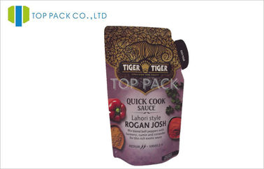Rogan Josh Sauce Plastic Pouch Packaging 8oz Customized Printing 12c