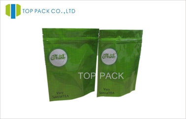 Green Tea Plastic Stand Up Pouches 500 Gram with Bottom Gusset