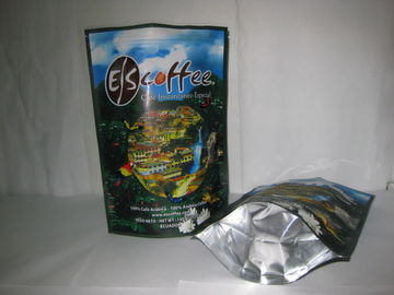 Coffee Ziplock Foil Packaging Bags Printing Stand Up Glossy Finish