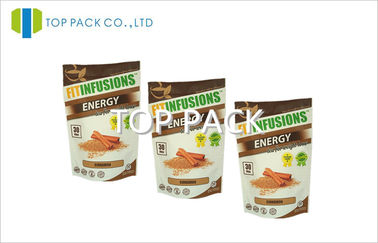 Yellow Printed Pouches Food Grade , Frozen Food Packaging Bottom Open