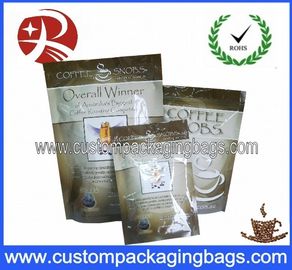 Recyclable Stand Up Coffee Packaging Bags With Air Valve And Zipper