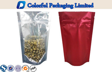 Degradable OEM Foil lined stand up zipper pouch bags With Front Clear Window