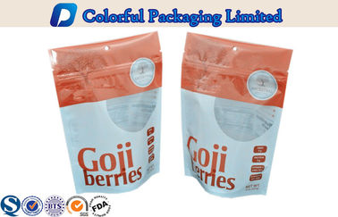 8oz Goji Resealable Plastic stand up zipper pouch bags With Window