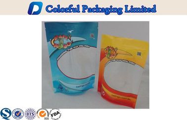 Ziplock Window Plastic Stand Up Pouch Customized Printing For Fish Lure