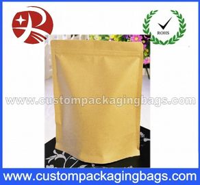 Heat Sealing Ziplock Kraft Paper Coffee Packaging Bags With Valve