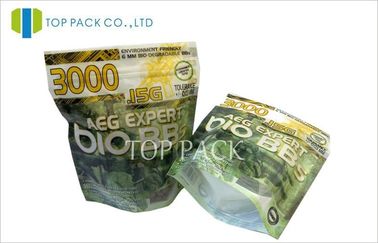 Laminated Resealable Stand Up Pouch Packaging With Zipper For Tabacco