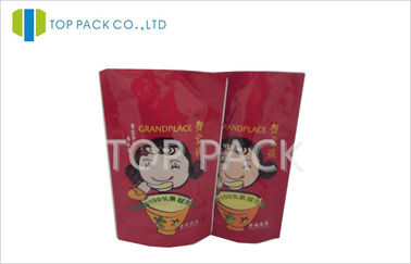 Aluminum Foil Stand Up Pouches Red Printed Laminated Food Cookies