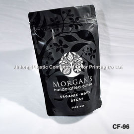 Black Spot Matte Finishing Plastic Stand Up Pouches For Coffee Packaging With Valve