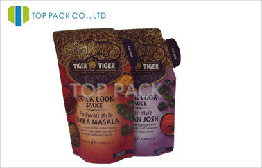 12C PET / PE Plastic Pouch Packaging Customized Printing For Rogan Josh Sauce