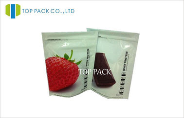 Fruit Powder Printed Stand Up Ziplock Pouches 1000g White Shiny Aluminum Foil