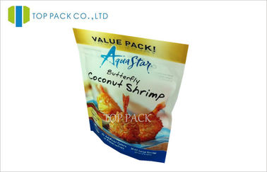 Laminated Foil Printed Stand Up Bags , Reclosable Cooked Food bag