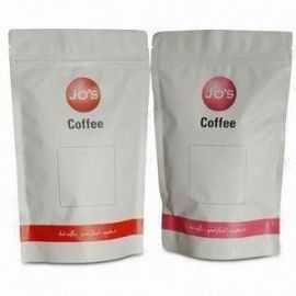 Stand Up Custom Plastic Pouches Packaging , Zipper Coffee Packaging Bag