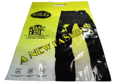 Three Side Seal Plastic Garment Plastic Bags With Zipper , Handle For Pants