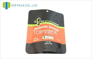 1.7oz Printing Stand Up Plastic Pouch Packaging Brownie Herbs With Hole
