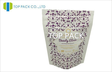 Plastic Purple Stand Up Pouch Packaging Aluminum Foil Lamination Resealable