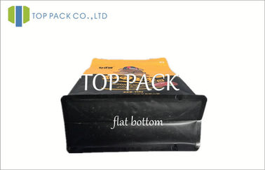 Gravure Printed Stand Up Food Pouches Packaging With Zipper 500g Yellow Black