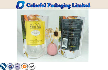 CMYK Resealable Ziplock Stand Up Pouch With Window For Food Packaging