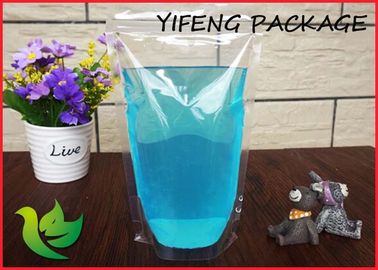 250ml Popular Clear Plastic Stand Up Pouches With Ziplock For Liquid Beverage Juice