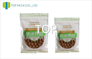 White / Black BOPA Printed Laminated Pouches With Window For Nuts