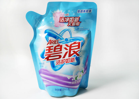 Special Shape Detergent Stand Up Pouch , Stand Up Plastic Bags For Washing Powder , Liquid Detergent