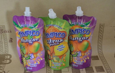 Aluminum Foil Spouted Pouches , 500ml / 250ml Customized Fruit Juice Pouches