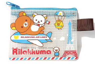 Mesh PVC 0.3mm customized plastic zip lock bags for children / teenager