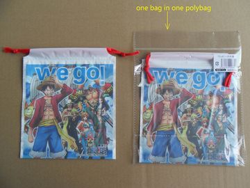 Custom Printed Drawstring Plastic Bags / Double Drawstring Bag OEM