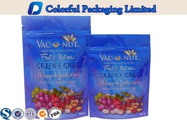 Nuts Packaging Resealable Stand up Pouches , zipper stand up food pouches