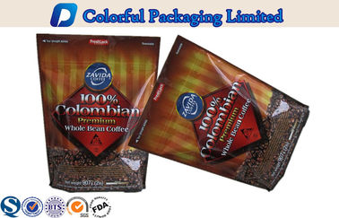 custom Printing resealed stand up food pouches for tea / coffee / cookies