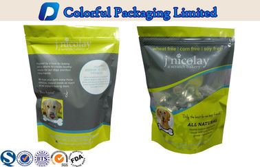 Laminated Resealable Stand Up Zipper Pouch Bags for Pet Food / Customized Pet Food Packaging Bags
