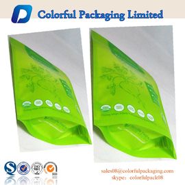 Green Macha Plastic stand up zipper pouch bags / Tea Zipper Pouch