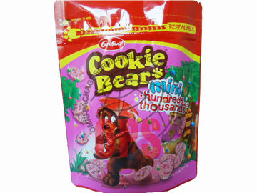Color Printed Cookie Sweet Stand Up Food Pouches Doypack With Ziplock