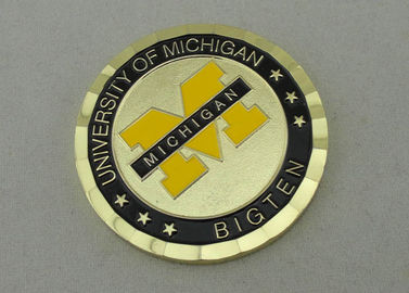 University of Michigan 2.0 Inch Personalized Coins With Brass Material And PVC Pouch Bag