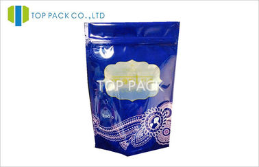 PET / PE 250g Coffee Packaging Bags Gravure Printing Front window