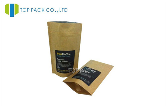 Coffee Bean 150g Kraft Paper sealable coffee bags One Way Air Valve