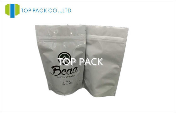 100g / 150g Plastic Stand Up Aluminum Foil Pouches Protein Powder Zipper