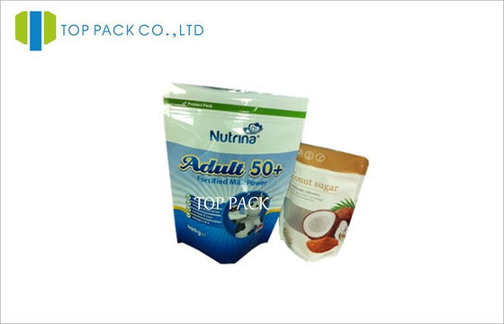 Milke Powder Stand Up Food Pouches Aluminum Foil Shiny Printing Finish
