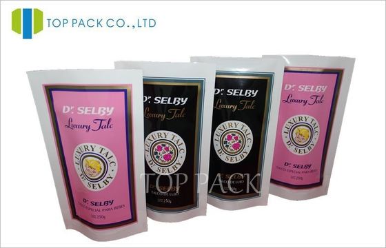 Baby Food Stand Up Pouches Black / Purple , Lamianted Food Pouch Packaging 500gram