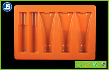 Orange Rectangular PVC Plastic Cosmetic Trays Blister Card Packaging