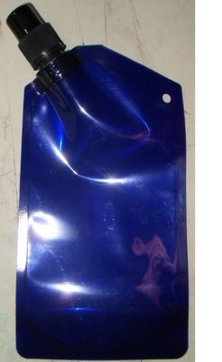 Blue 8 Oz Stand Up Pouch With Spout And Cap , Beverage Flexible Packaging