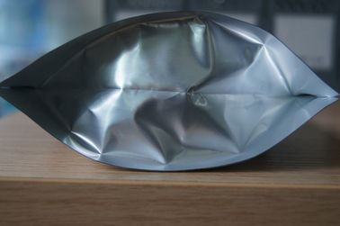 Glossy Plain Silver Stand UP Foil Pouch Packaging Ziplock for Food Packaging