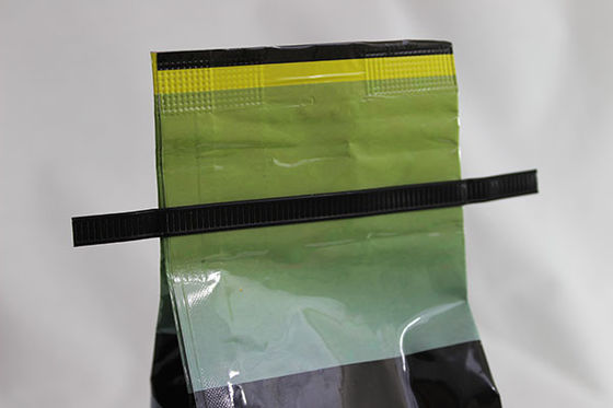 Glossy Black Tin Tie Side Gusset Coffee Packaging Bag Gravure Printing
