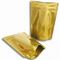 Gold Stand Up Glossy Full Printing Foil Pouch Packaging With Zipper