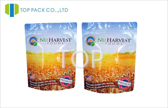 Standing Type Food Packaging Bags Resealable Zipper For Nutrition Powder