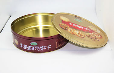 Metal Round Gift / Cookie Tin Can Packaging For Decoration SGS ROHS