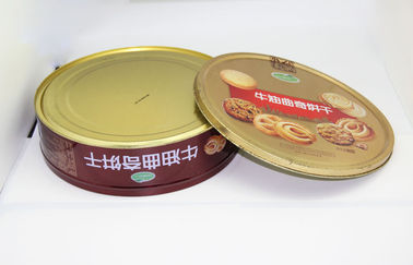 Metal Round Gift / Cookie Tin Can Packaging For Decoration SGS ROHS