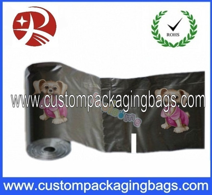 Black HDPE / Biodegradable Eco Friendly Dog Poop Bags With Roll