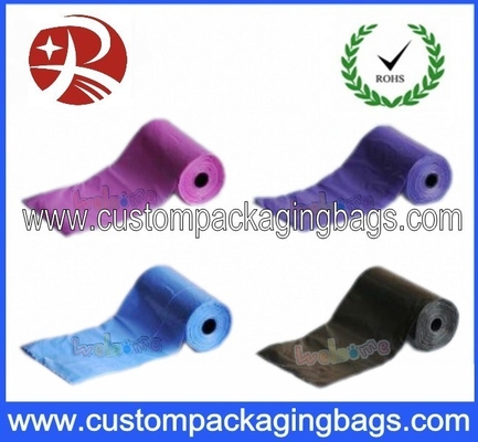 Black HDPE / Biodegradable Eco Friendly Dog Poop Bags With Roll